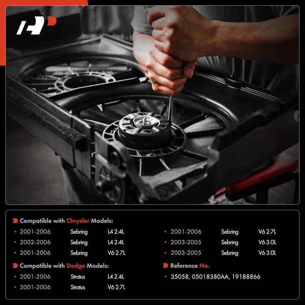 Radiator Fan Cooling Motor for Chrysler Sebring 2001-2006 Dodge Stratus 2001-2006