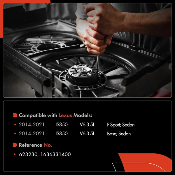 Passenger Radiator Fan Cooling Motor for Lexus IS350 2014-2021 3.5L