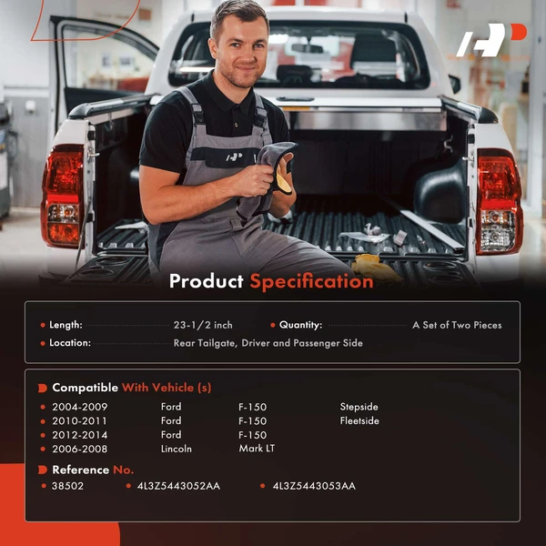 2 Pcs Tailgate Support Cable for Ford F150 04-14 Lincoln Mark LT