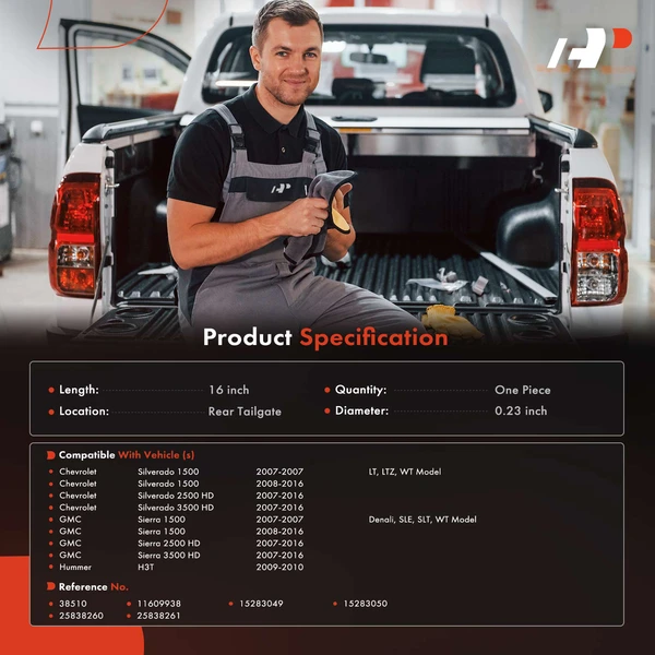 Tailgate Support Cable for Chevy Silverado 1500 07-16 GMC Sierra