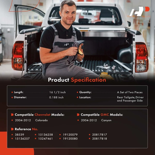 2 Pcs Tailgate Support Cable for Chevy Colorado GMC Canyon 2004-2012