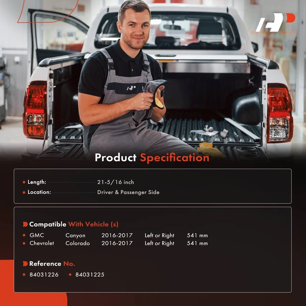 2 Pcs Driver & Passenger Tailgate Support Cable for Chevy Colorado GMC Canyon 2016-2017