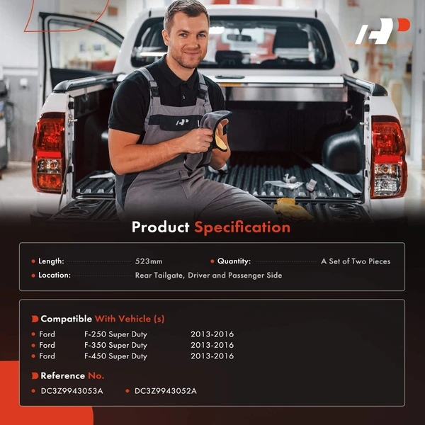 2 Pcs Tailgate Support Cable for Ford F250 F350 F450 Super Duty