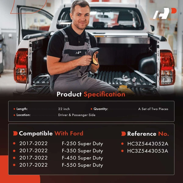 2 Pcs Driver & Passenger Tailgate Support Cable for Ford F250 F350 F450 F550 Super Duty 2017-2022