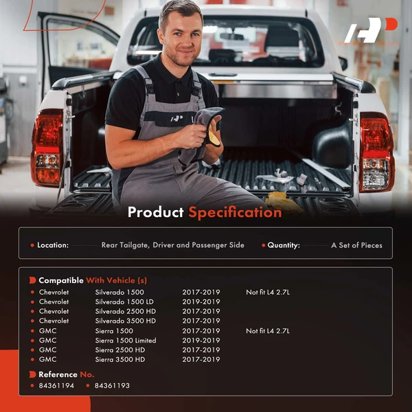 2 Pcs Tailgate Support Cable for Chevy Silverado 1500 GMC Sierra 1500