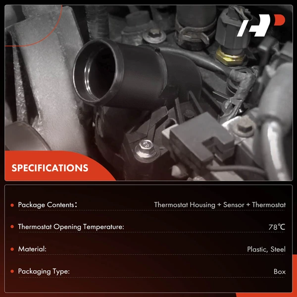 78℃ Thermostat Housing Assembly for Honda Accord 2018-2022 L4 1.5L