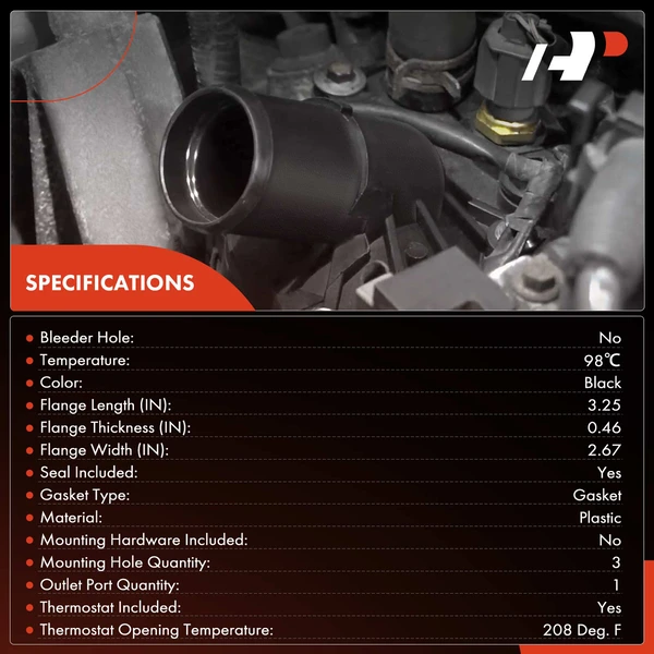 Engine Coolant Thermostat Housing Assembly for Ford Focus Ranger Mazda B2300