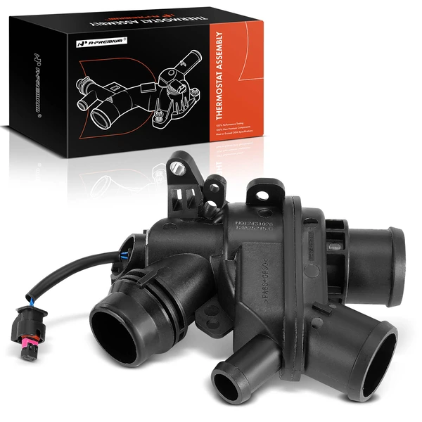 Thermostat Housing Assembly with Sensor for Jaguar F-Type 2017-2018 XE XF 2017