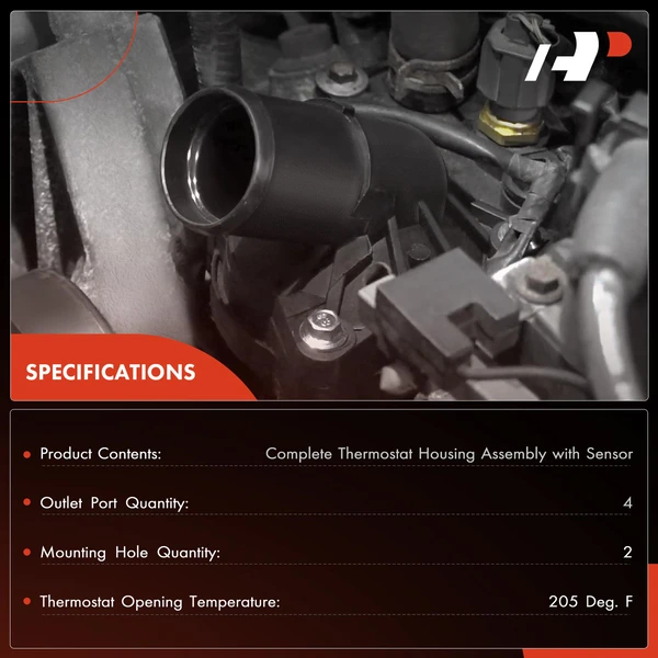 Thermostat Housing Assembly with Sensor for Jaguar F-Type 2017-2018 XE XF 2017