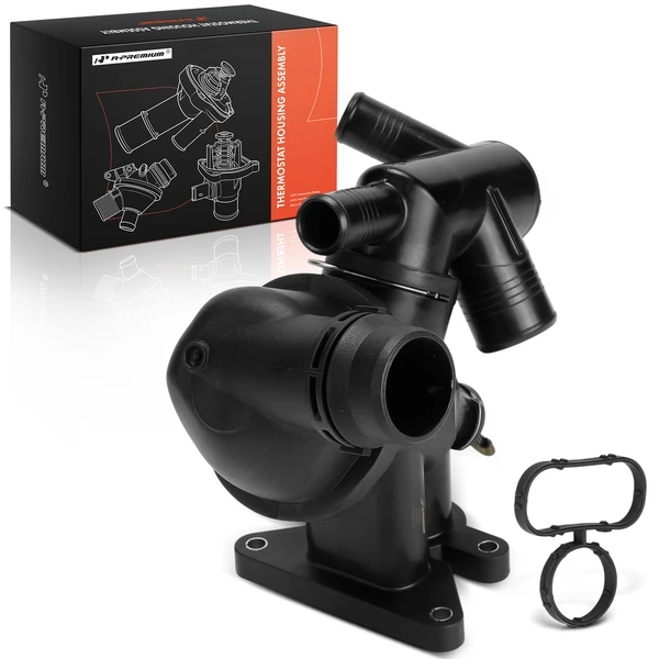 Engine Coolant Thermostat Housing Assembly for Jaguar F-Pace 2017-2019 XF XE L4 2.0L