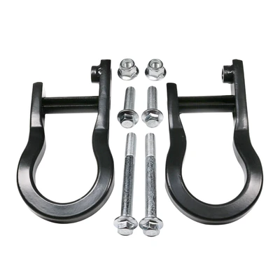 2 Pcs Black Front Tow Hooks