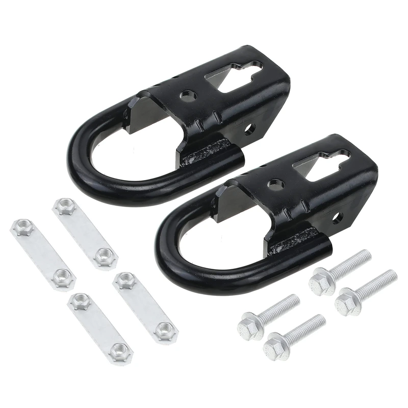 2 Pcs Black Front Tow Hooks with Hardware for 2017 Ford F-150