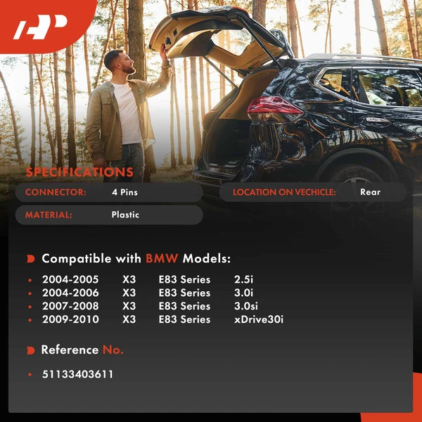 Rear Trunk Lid Grip Assembly for BMW E83 X3 2004-2010 Sport Utility 51133403611