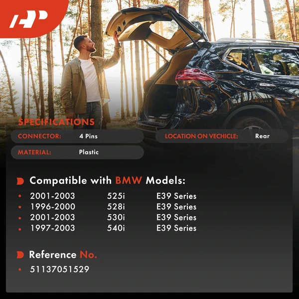 Chrome Rear Trunk Hatch Tailgate Handle Switch for BMW E39 525i 01-03 528i 530i