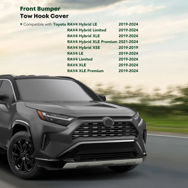 Front Passenger Tow Hook Cover for Toyota RAV4 2019-2024 On Lower Grille