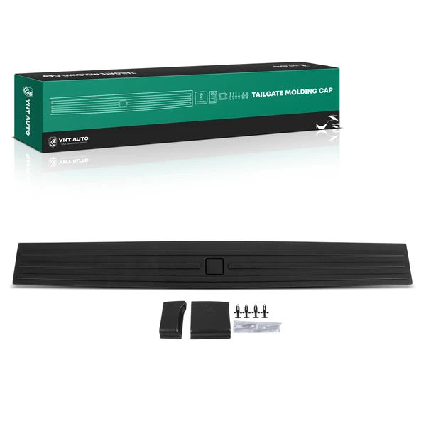 Center Upper Black Tailgate Molding with Release Button for Ford F-150 2015-2020