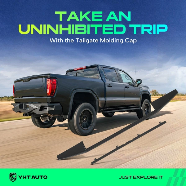 2 Pcs Rear Inner & Outer Tailgate Molding for Ford F-150 2015-2020 with Flex Step