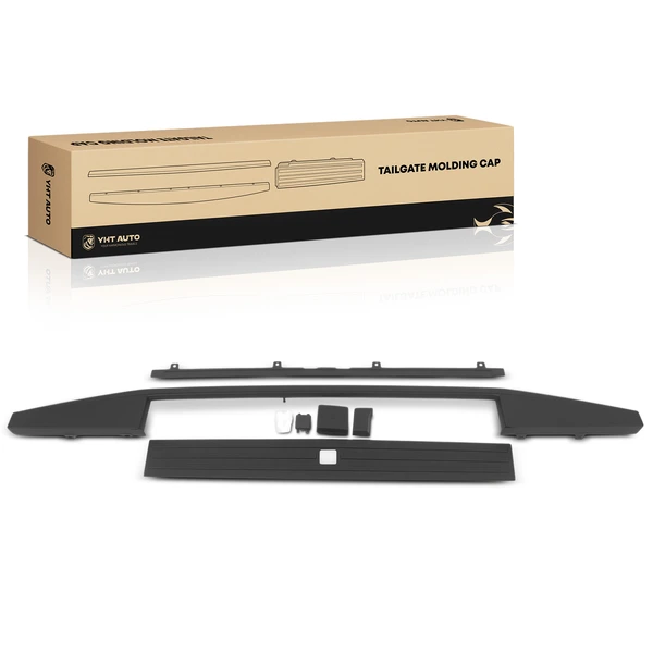 3 Pcs Rear Inner & Outer & Center Tailgate Molding for Ford F-150 15-20 with Flex Step