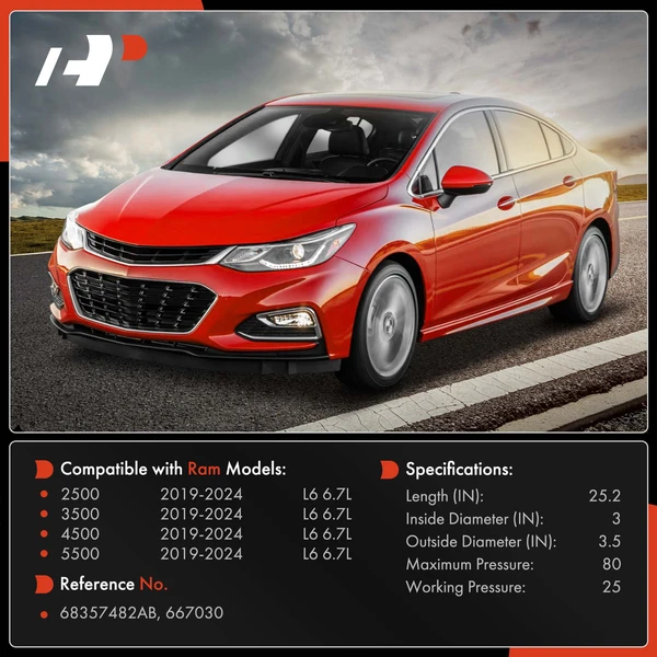 Turbocharger To Intercooler Turbocharger Intercooler Hose for Ram 2500 3500 6.7L