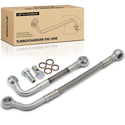 2 Pcs Turbocharger Coolant Supply and Return Line Kit