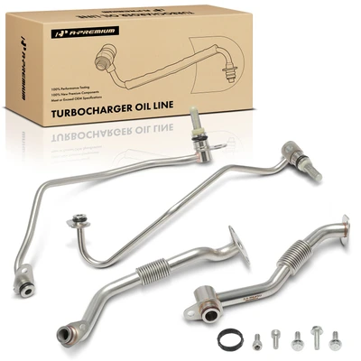 4 Pcs Supply and Return Turbocharger Oil Line