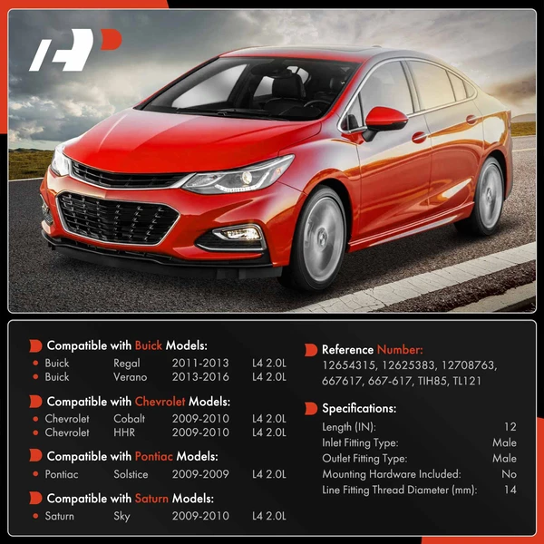 Supply (Upper) Turbocharger Oil Line for Buick Verano Regal Chevrolet HHR Cobalt