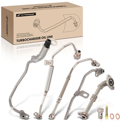5 Pcs Turbocharger Coolant and Oil Supply & Return Line