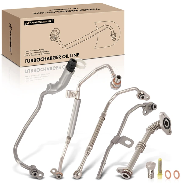 5 Pcs Turbocharger Coolant and Oil Supply & Return Line for 2015-2019 Ford Mustang