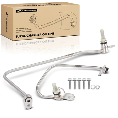 2 Pcs Driver & Passenger Turbocharger Oil Line
