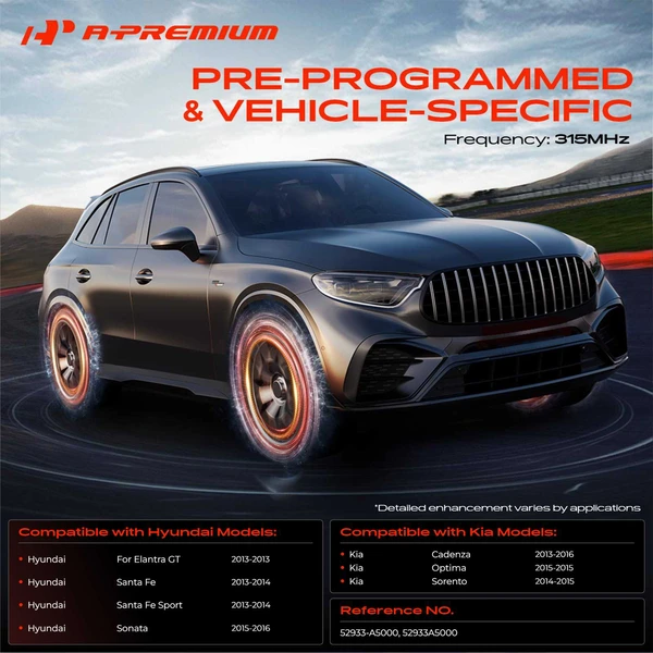 4-Pc Pre-Programmed TPMS Tire Pressure Monitoring System Sensor 315 MHz A-Premium APTPMS237