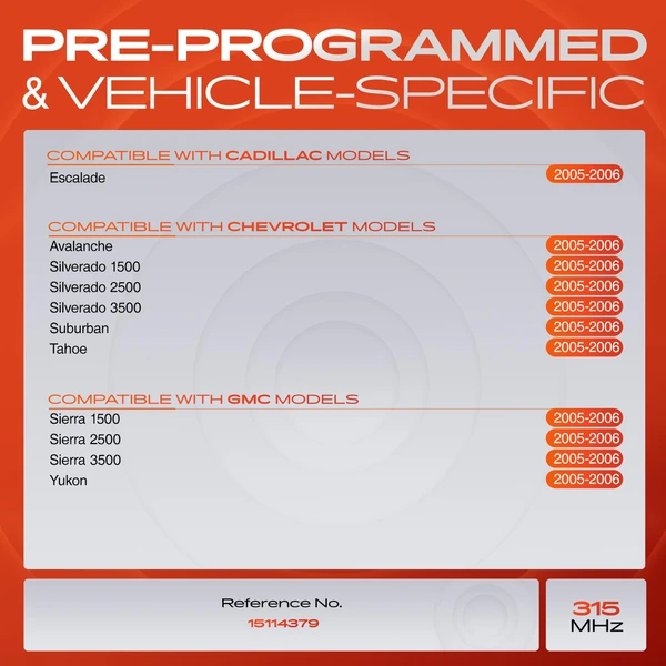 4-Pc Pre-Programmed TPMS Tire Pressure Monitoring System Sensor 315 MHz A-Premium APTPMS186