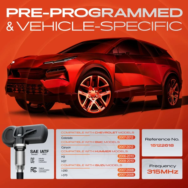 4-Pc Pre-Programmed TPMS Tire Pressure Monitoring System Sensor 315 MHz A-Premium APTPMS195