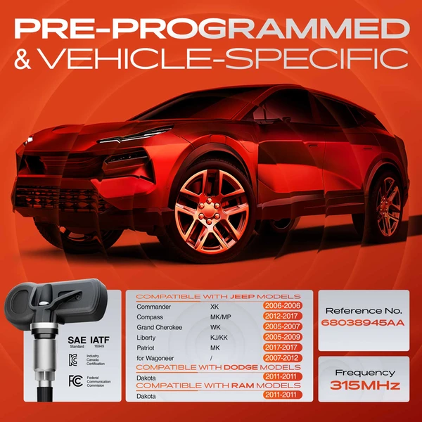 4-Pc Pre-Programmed TPMS Tire Pressure Monitoring System Sensor 315 MHz A-Premium APTPMS206