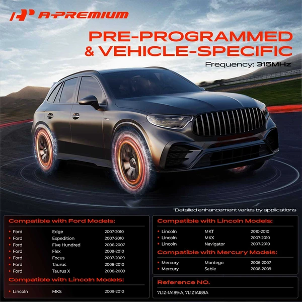 4-Pc Pre-Programmed TPMS Tire Pressure Monitoring System Sensor 315 MHz A-Premium APTPMS319