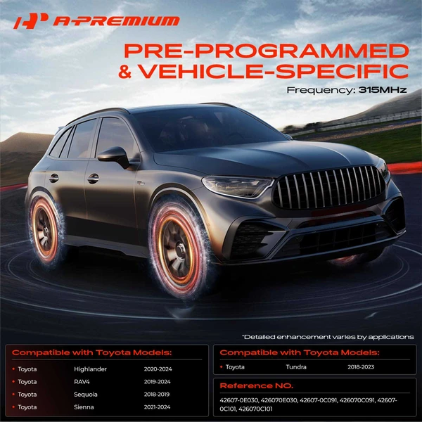 4-Pc Pre-Programmed TPMS Tire Pressure Monitoring System Sensor 315 MHz A-Premium APTPMS321