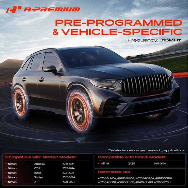 4-Pc Pre-Programmed TPMS Tire Pressure Monitoring System Sensor 315 MHz A-Premium APTPMS254