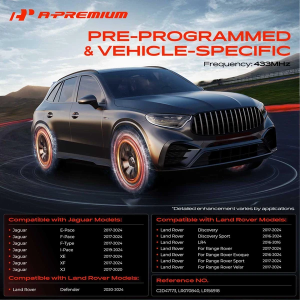 4-Pc Pre-Programmed TPMS Tire Pressure Monitoring System Sensor 433 MHz A-Premium APTPMS256