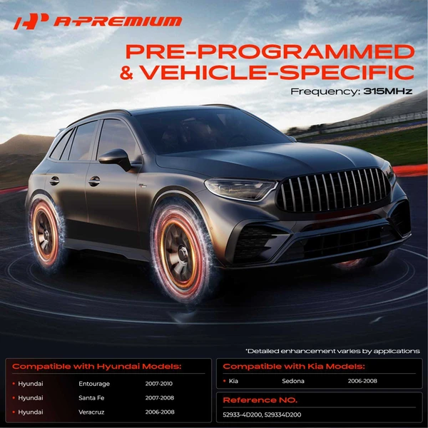 4-Pc Pre-Programmed TPMS Tire Pressure Monitoring System Sensor A-Premium APTPMS264