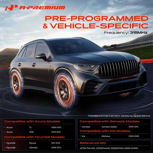 4-Pc Pre-Programmed TPMS Tire Pressure Monitoring System Sensor A-Premium APTPMS284