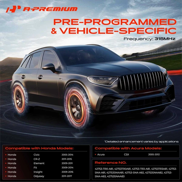 4-Pc Pre-Programmed TPMS Tire Pressure Monitoring System Sensor 315 MHz A-Premium APTPMS286