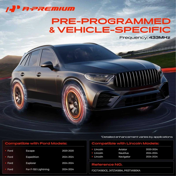 4-Pc Pre-Programmed TPMS Tire Pressure Monitoring System Sensor 433 MHz A-Premium APTPMS305