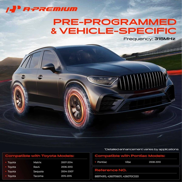 4-Pc Pre-Programmed TPMS Tire Pressure Monitoring System Sensor 315 MHz A-Premium APTPMS314