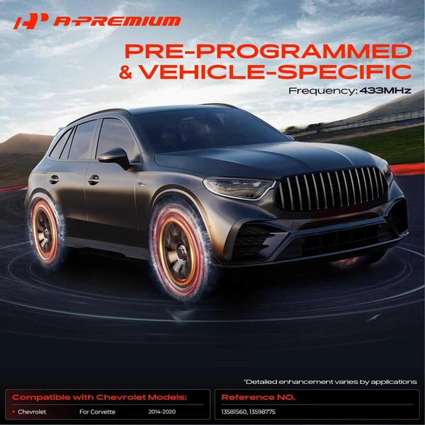 4-Pc Pre-Programmed TPMS Tire Pressure Monitoring System Sensor 433 MHz A-Premium APTPMS324