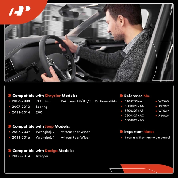 Windshield Wiper Switch Interior for Jeep JK Wrangler Chrysler 200 Dodge Avenger