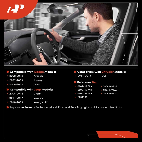 Turn Signal Switch for Jeep Wrangler 2011-2017 Dodge Journey 2009-2010 Chrysler 200