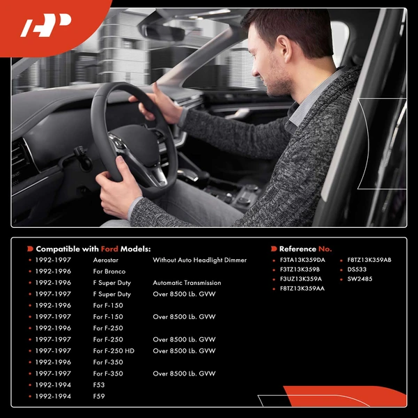 Front Driver Windshield Wiper Turn Signal Switch for 1992-1997 Ford F-Super Duty