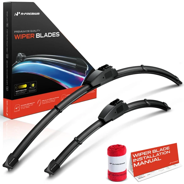 2014-2022 INFINITI QX60 2-Pc 26″ + 17″ Beam Windshield Wiper Blades All Season, Quiet, Streak Free A-Premium APWB315
