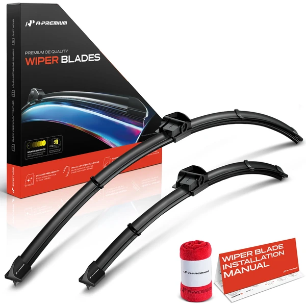2-Pc 26″ + 17″ Beam Windshield Wiper Blade All Season, Quiet, Streak Free A-Premium APWB013
