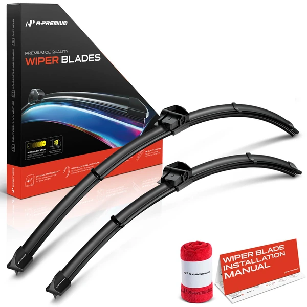 2-Pc 26″ + 20″ Beam Windshield Wiper Blade All Season, Quiet, Streak Free A-Premium APWB021