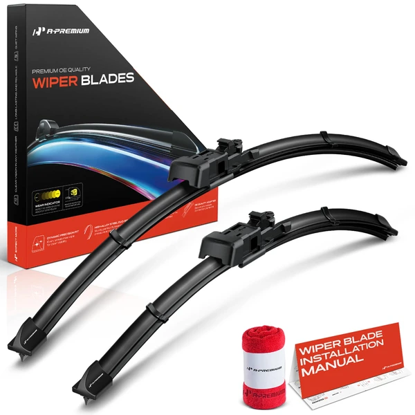 2-Pc 24″ + 16″ Beam Windshield Wiper Blade All Season, Quiet, Streak Free A-Premium APWB070